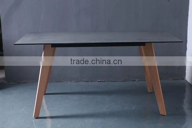 2016 Best Quality wooden dining room table with tempered glass