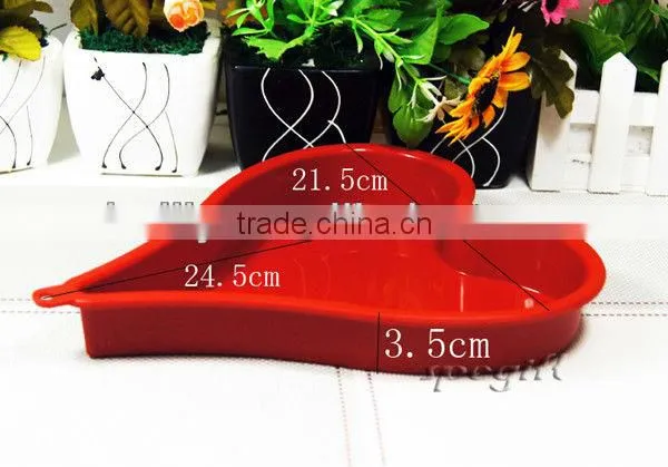 Handmade Kitchen Tool Red Heart Shaped Silicone Cake Baking Mould