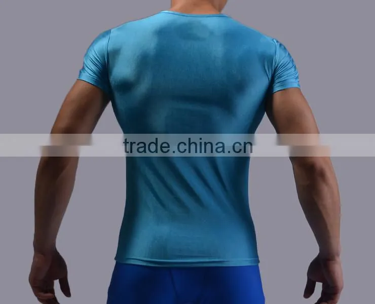China Manufacture Superhero T-shirt Avengers Marvel Super Heroes Superman Mens 3d Printed Compression T-shirts