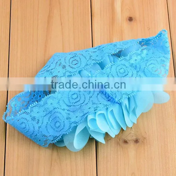 bead diamonds headbands chiffon flower headband
