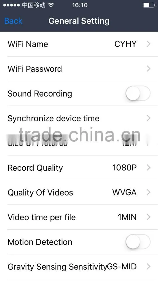 Car DVR Camera registrar fit for Maserati car with wifi 1080P 170 degree