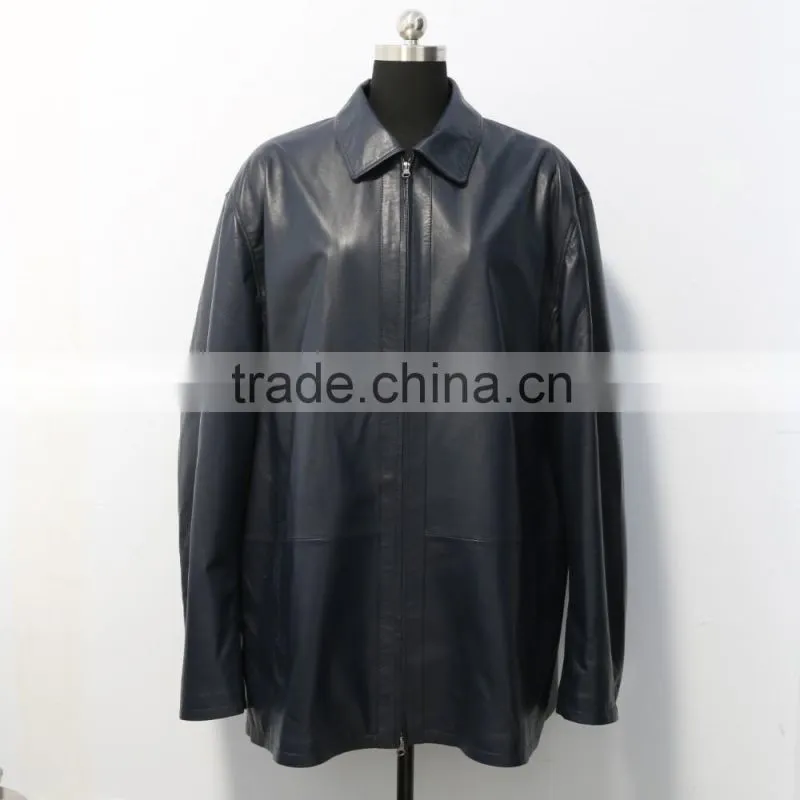 wholesale sheep leather long coat for men/men's sheep leather coat