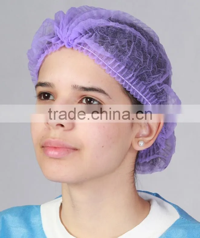 Colorful crimp cap disposable non woven mob clip cap