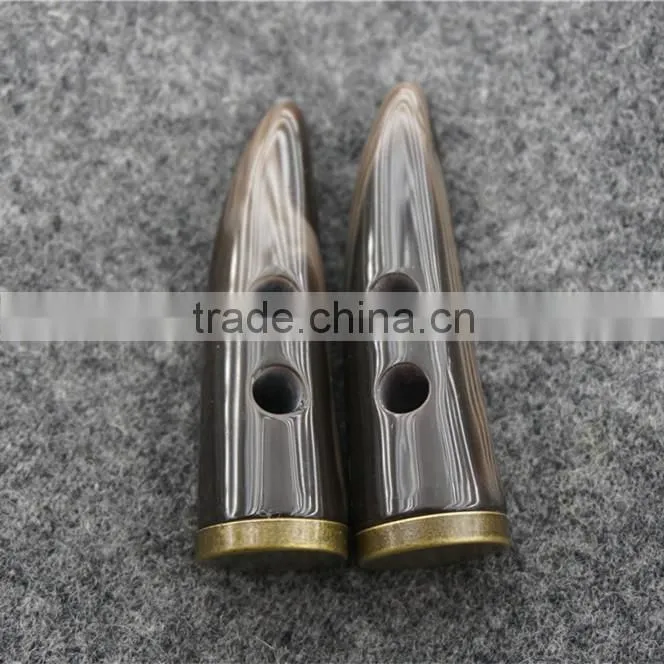 BRONZED METAL BOTTOM RESIN HORN button Fashion button