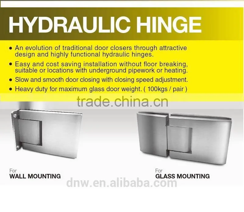 Hydraulic glass door hinge