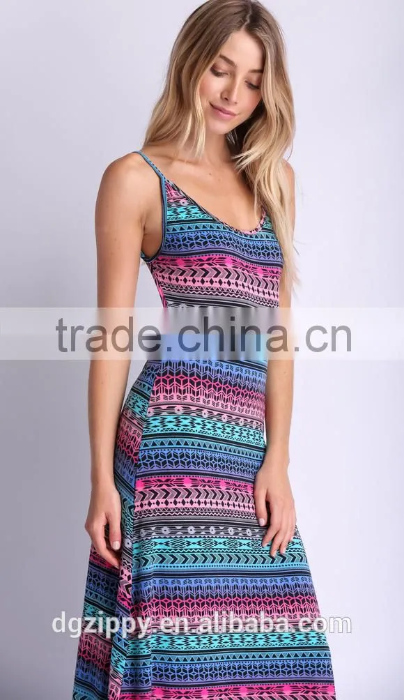 2015 spaghetti strap sexy backless evening dress / sublimation printing long maxi dress