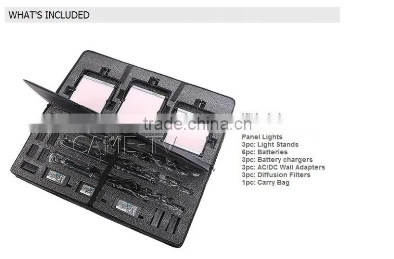 CAME-TV 576B Bi-Color LED Panels video Light (3 Piece Set)