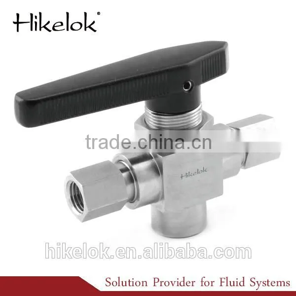 1/4" 3 way panel mount brass ball valve