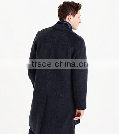 Trendy Navy Blue Custom Made Woven Wool Fabric for Winter Overcoat