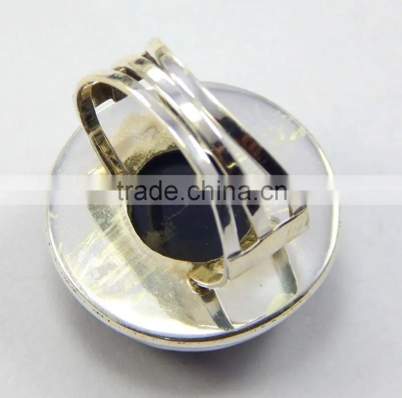 Natural black onyx ring 92.5 sterling silver jewellery