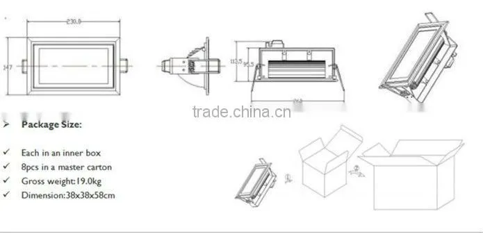 baking finish 40W SMD5730 led spotlight