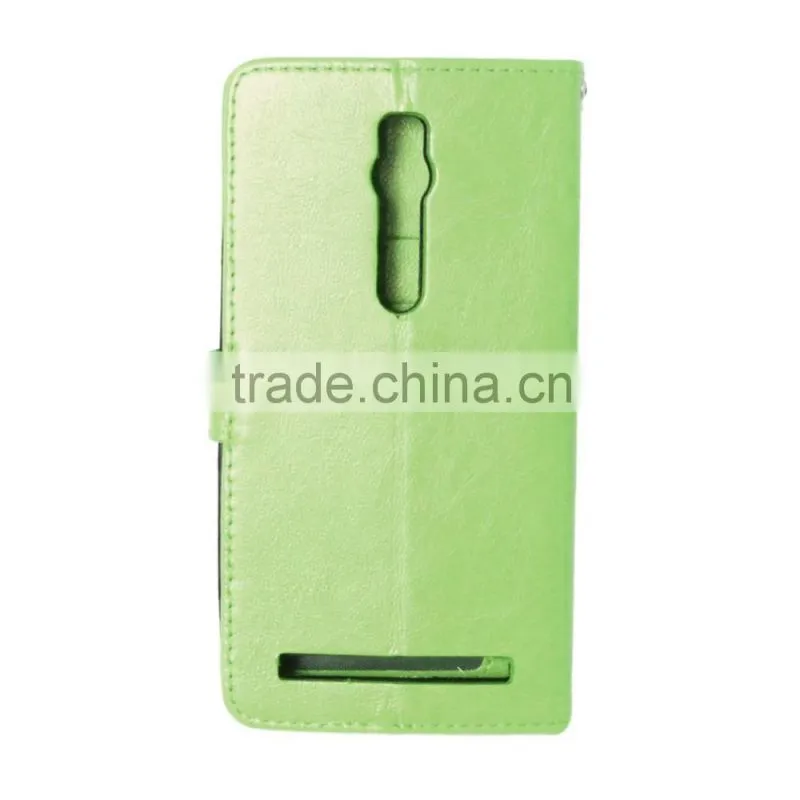 PU Leather Cell Phone Flip Wallet Kickstand Case for ASUS ZenFone 2