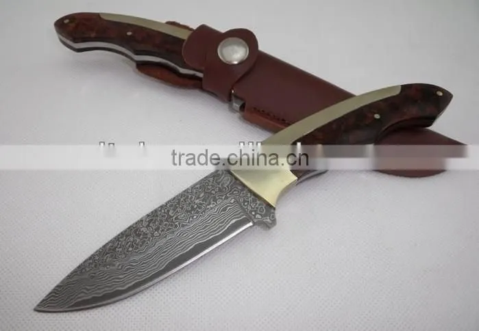 OEM imported Damascus blade hunting knife
