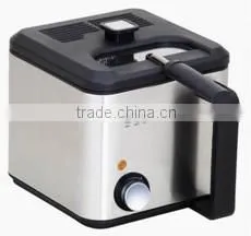 Best selling1.5L 900W adjustable and visiable square stainless steel housing material and enamel tank deep fryer with GS/CB/CE