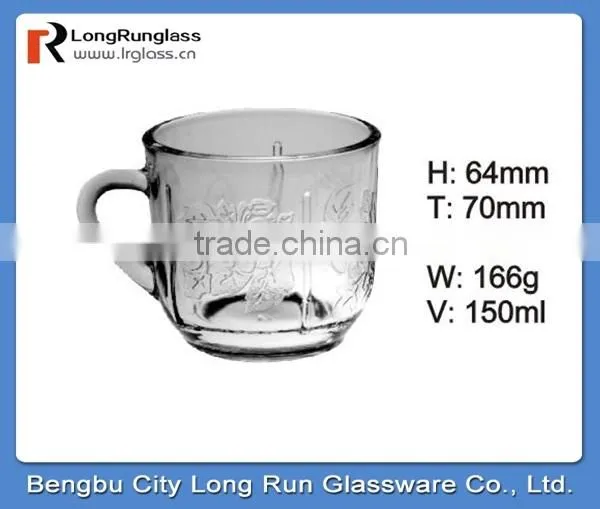 LongRun 150ml classic design popular Eco-friendly welcomed shot tea water drinking glass cup drinking coffee glass mug