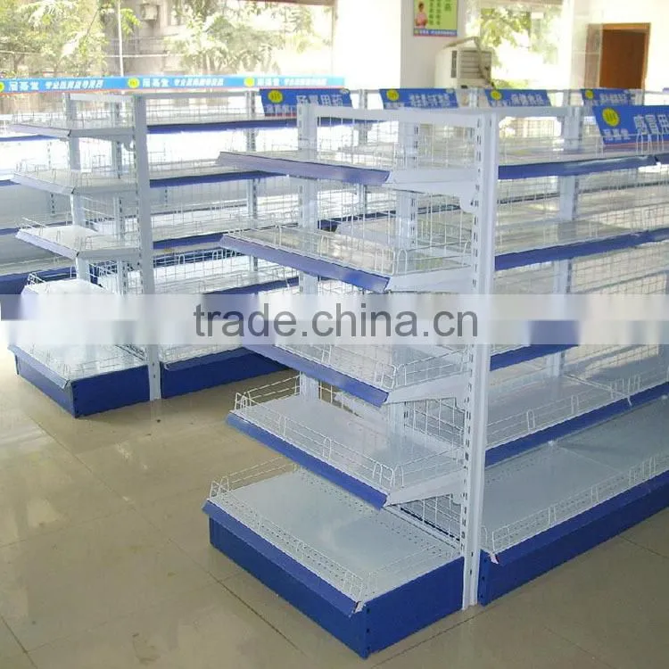 Supermarket Fruits And Vegetable Shelf With Iron Back Board