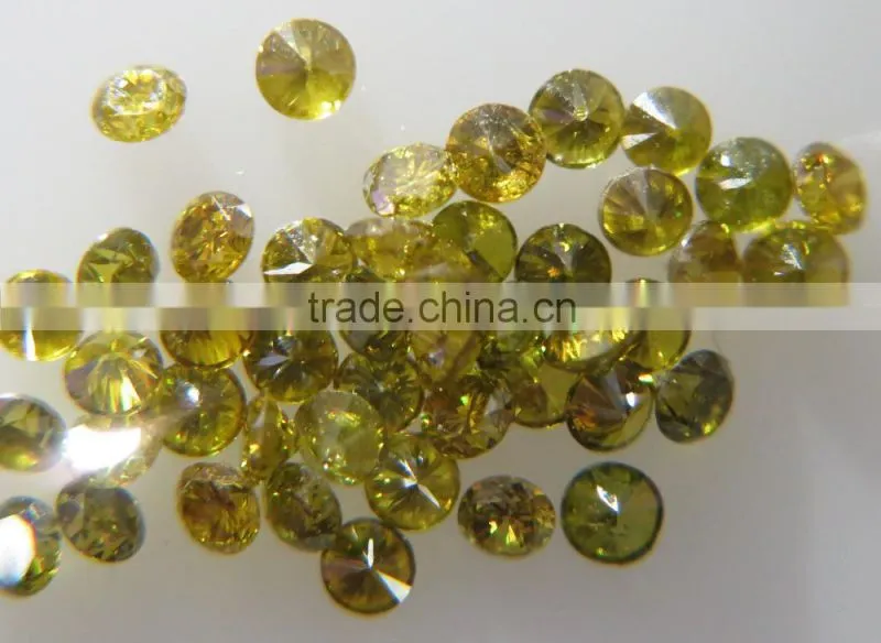 0.8-1mm Natural Loose Brialliant Cut Fancy Green Diamond Lot SI Clarity Good Fire