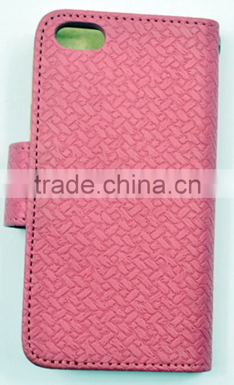Mat Grain PU Leather Phone case for iphone 6 with Card Slots , Strap Holder and the Magnet Cover