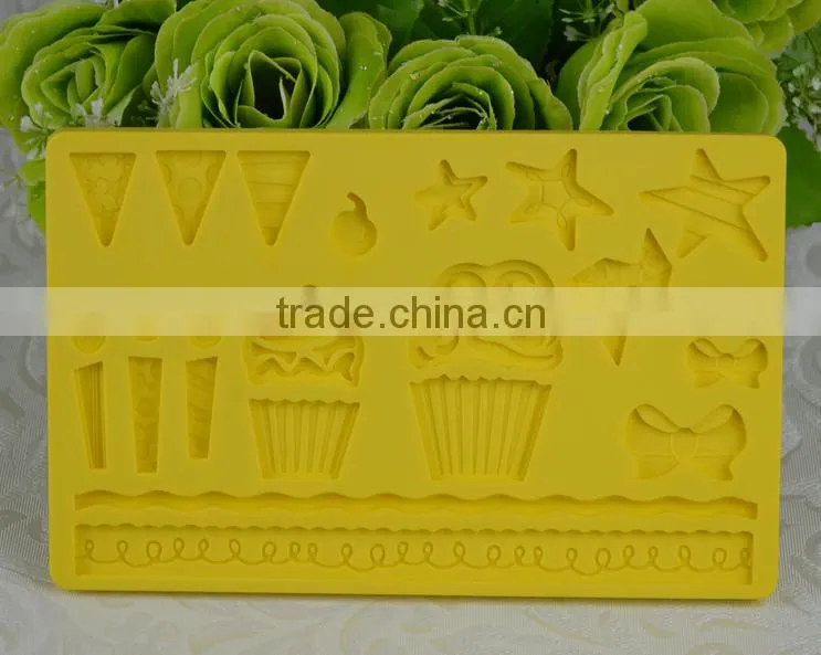 2016 new products silicone lace mat , soft fondant cake tools