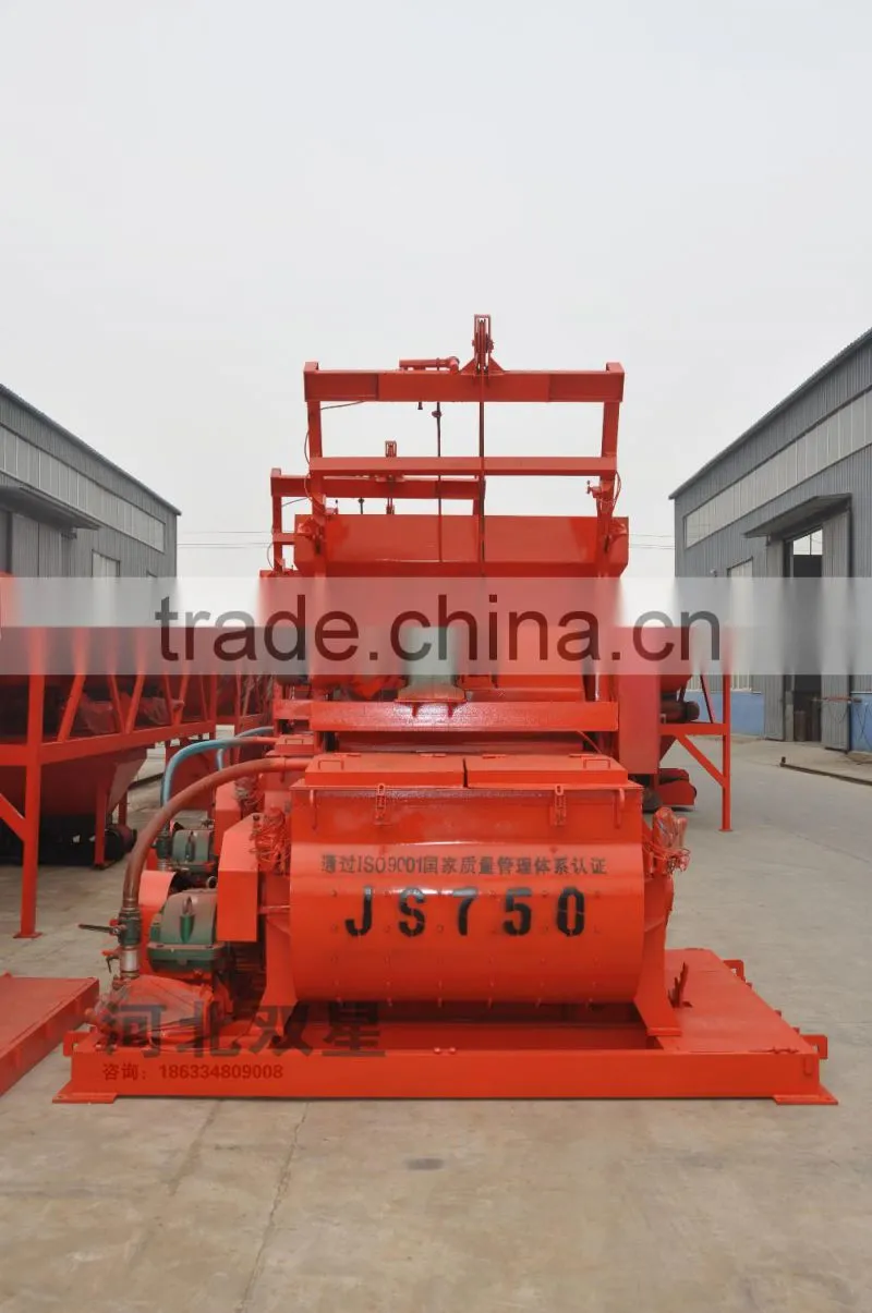 China made Electric StationaryJS750 Concrete Mixer Machine Price