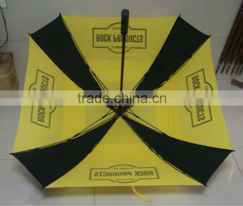 Two tone square golf umbrella,double layer umbrella,storm proof umbrella