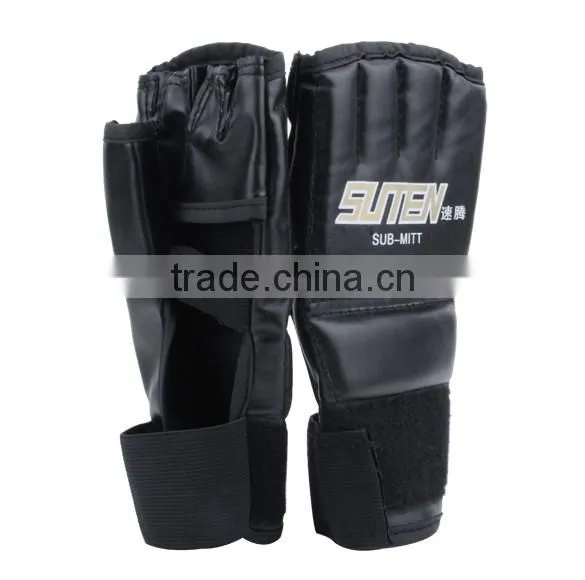New leather MMA Muay Thai Training Punching Bag Half Mitts Sparring Boxing Gloves