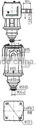 40Hp 90 Degree Gearbox for Agricultural Machniery