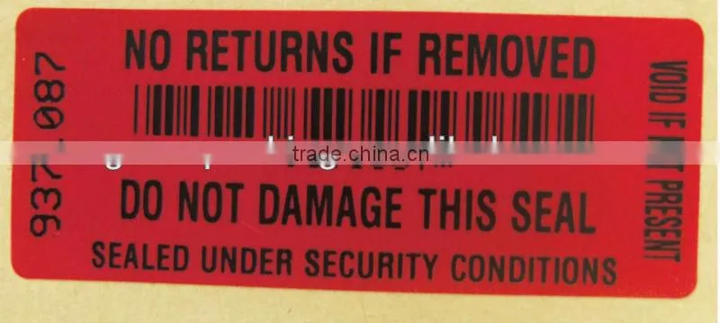 High Quality PET Security Label