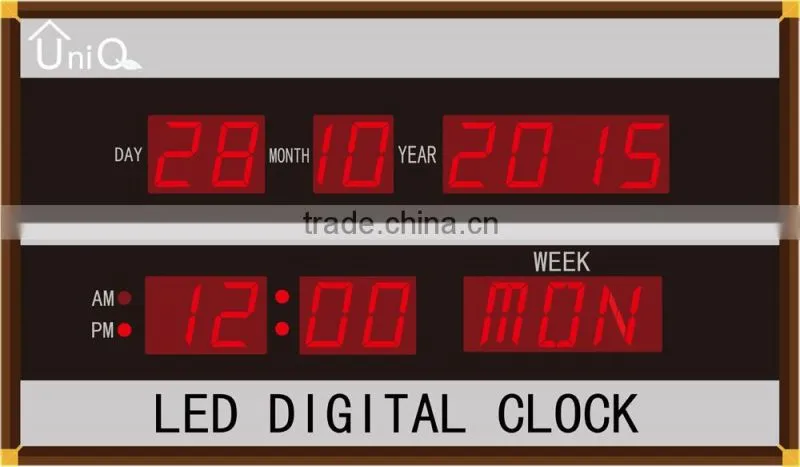 Digital LED Calendar with temperature indicator