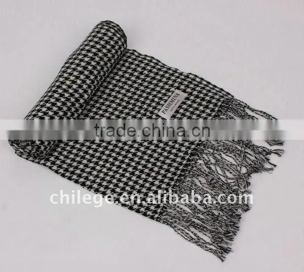 houndstooth wool print scarf shawl
