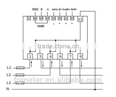 EM537 three Phase Energy Meter multi Function Energy Meter Din Rail Energy Meter