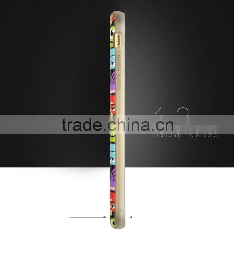 OEM Mobile Phone Accessories Colorful TPU+PET Soft Back Cover Shell Case for iPhone 6 6S Ultra Slim 1.2mm