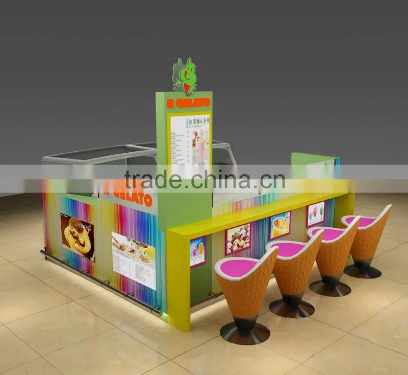 Hot sale ice cream kiosk/food kiosk design in shopping mall