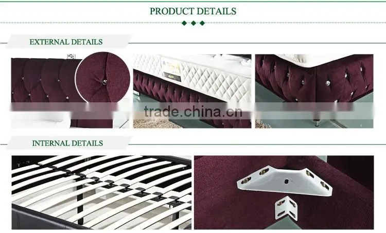 L13074 OEM ODM flat packing king size classic mattress fabric bed