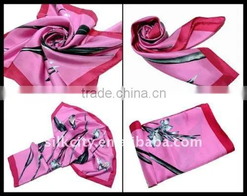 2011 Winter Newest Colorful Twill square silk Scarf