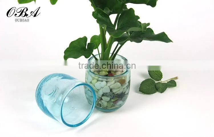 European creative arts small glass cup vase / Handmade Ice crack technology glass flower vase for home decorative