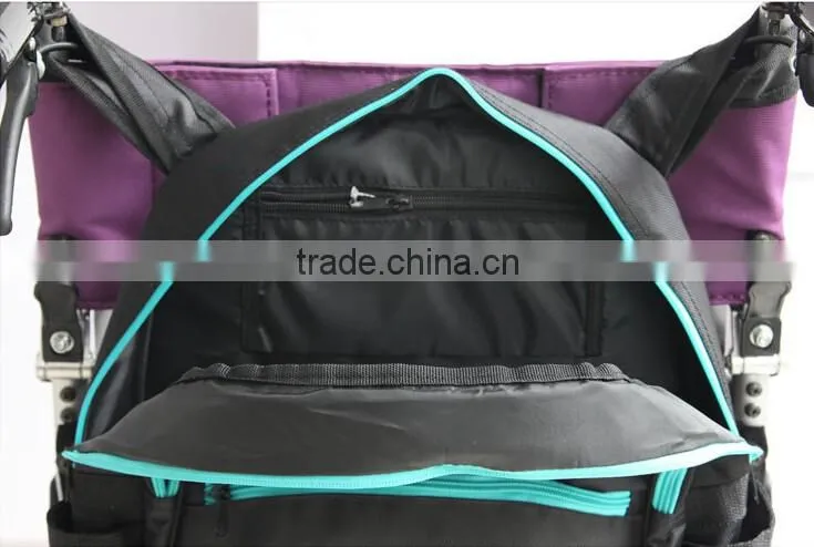 Large Storage Mesh Side Pocket Power Electric Wheel Chair Bag with Padded Loop Luxury Backpack Wheelchair Bag