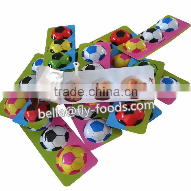 individually wrapped Football pattern merci chocolate center filling biscuit