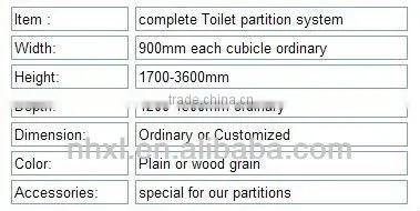 26mm waterproof whole toilet partition high-end whole toilet partition 26mm suspended toilet partition unit