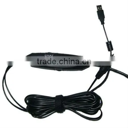 Twin-channel ( (Game Sound + Online Chat) Stereo Headphone For PS3--USB + 3.5mm Plugs