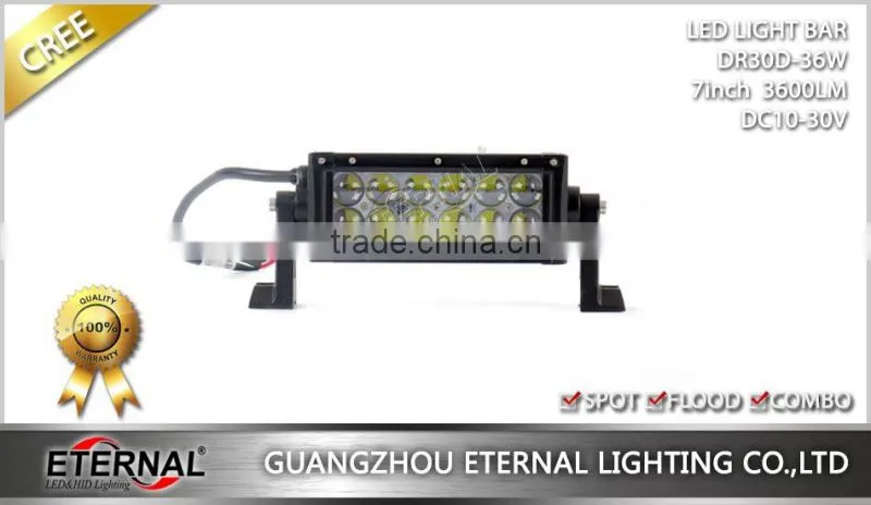 36W super spot offroad led light bar automotive 4x4 vehicles motorcycle powersports driving spot led light bar