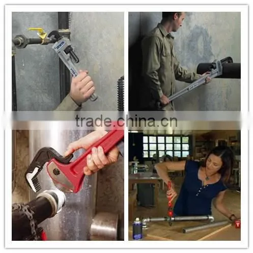 Carbon steel power chain pipe wrench with dipped handle