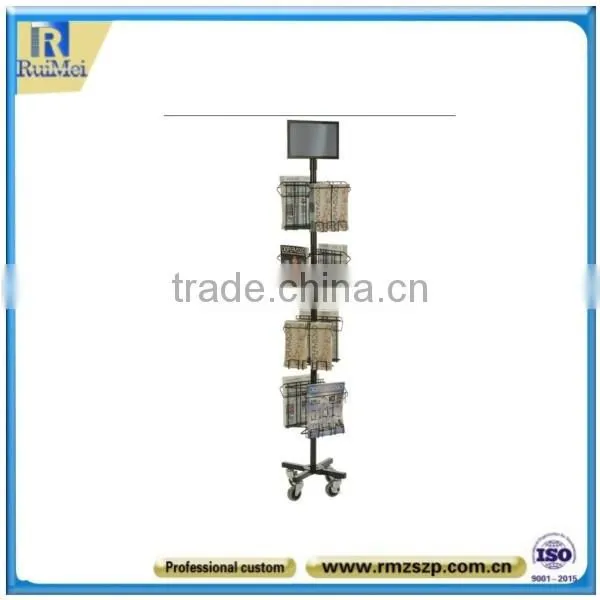Folding Multi-Tier Free-Stand Metal Book Holder Book Display Stand