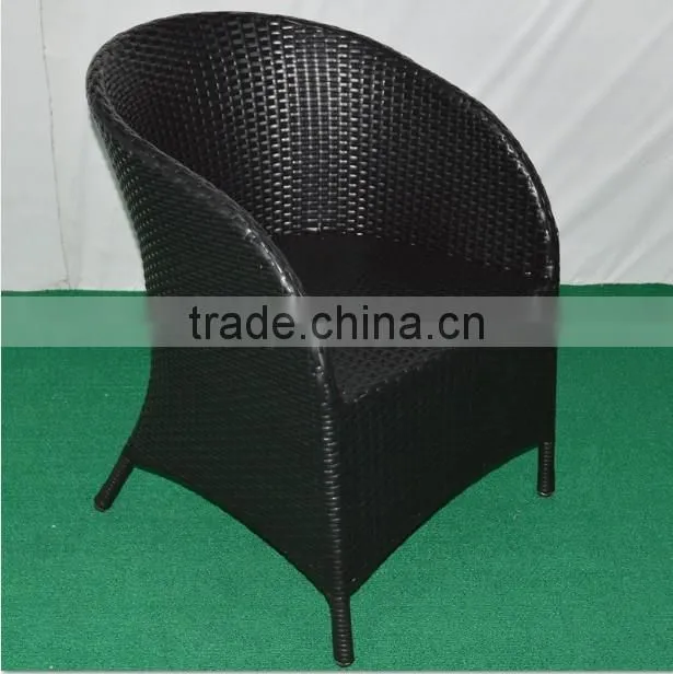 Outdoor furniture black PE rattan armchair