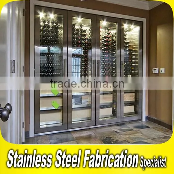 Custom Made Stainless Steel Wine Cabinet for Bar Restaurant