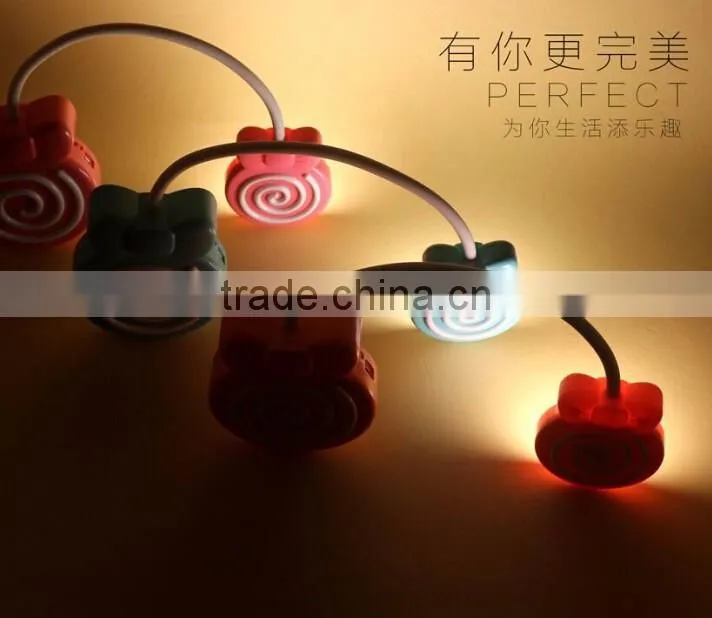 Cute Lollypop Shape Table Lamp With Touch Sensor, USD Charge LED Night Light For Study