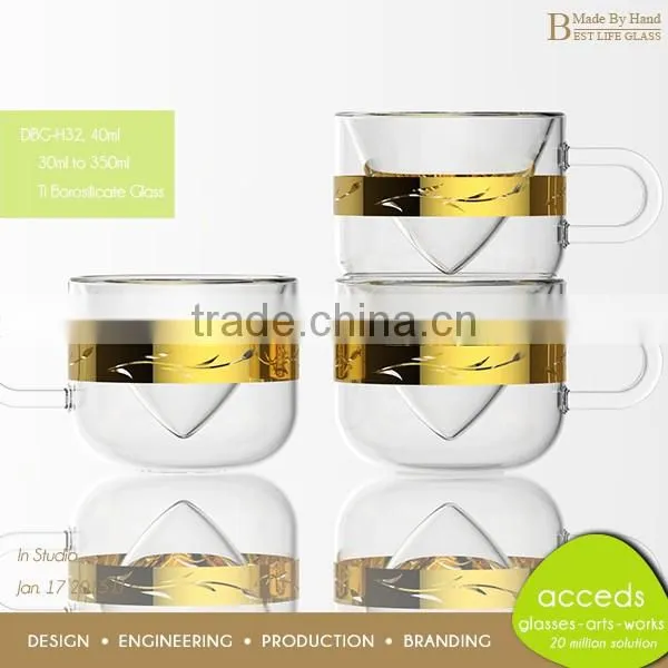 OEM ODM Custom Heat Resistant Borosilicate Double Wall Glass Cup