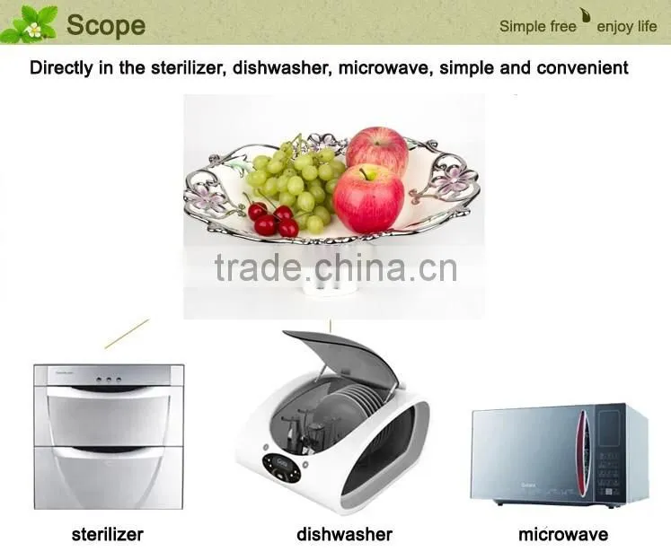 Factory Hot Sale Smoking clear ashtray, ceramic golden fruit tray