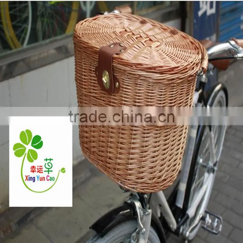 graceful folding wicker bicycle basket