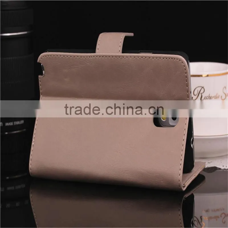 High quality crazy-horse PU card bumper/pocket cell phone case for Samsung